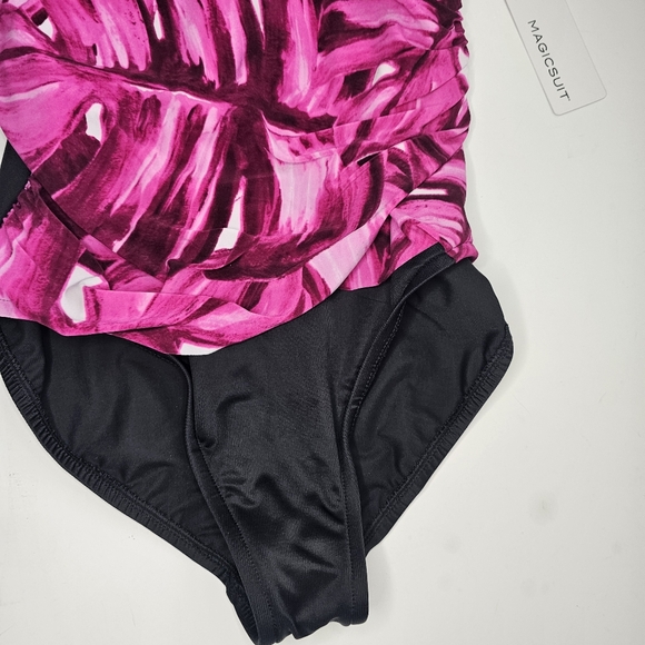 NWT Magicsuit Louise One Piece Fuchsia and Black Swimsuit Size 10 - Picture 7 of 13